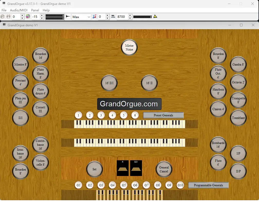 GrandOrgue Interface